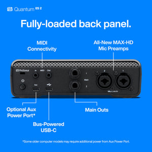 PreSonus Quantum ES 2 USB-C Audio Interface with Studio One Pro Software