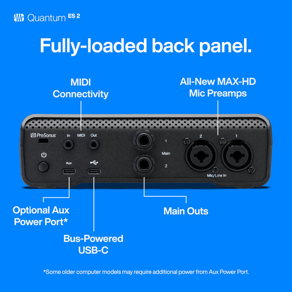 PreSonus Quantum ES 2 USB-C Audio Interface with Studio One Pro Software