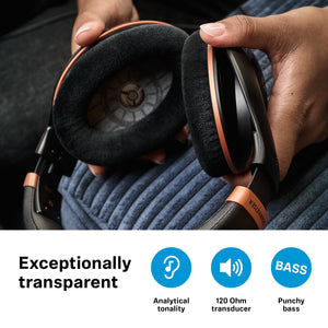 Sennheiser HD 505 Headphones, Wired, Over-Ear, with Transparent Sound and Controlled Bass, Enhanced Wearing Comfort, for Music, Work and Gaming – incl. 1.80 m Cable, Drawstring Bag – Copper Edition