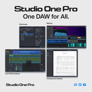 Studio One Pro+ 6 Months Access Key — Music Production Recording Software, Studio One Pro 7 DAW Access plus Extra Access to 100GB Cloud Storage, Plug-Ins, Mix Effects, Loops & Samples