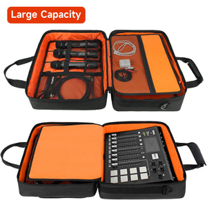 LEFOR·Z Large Audio Mixer Travel Case Compatible with RODECaster Pro,RODECaster Pro II,TC-Helicon GoXLR,Podcast Mixer Case Protective DJ Mixer Storage Bag for Microphones and More Podcast Equipment