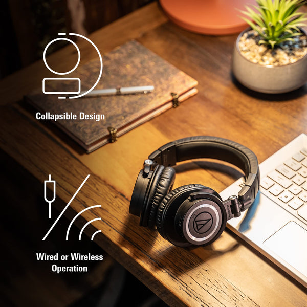 Audio-Technica ATH-M50xBT2 Wireless Over-Ear Headphones, Black