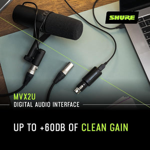 Shure SM7B + Shure MVX2U Bundle, Studio Vocal Recording Microphone with XLR to USB Connectivity