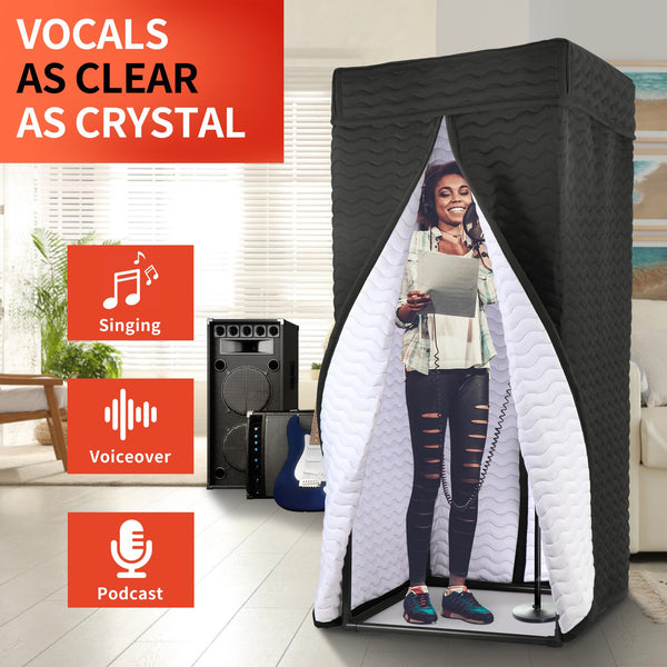 Voctent Portable Vocal Booth for Home Studio, Echo-Free Recording Booth with Premium Acoustic Blankets for Studio-Grade Sound