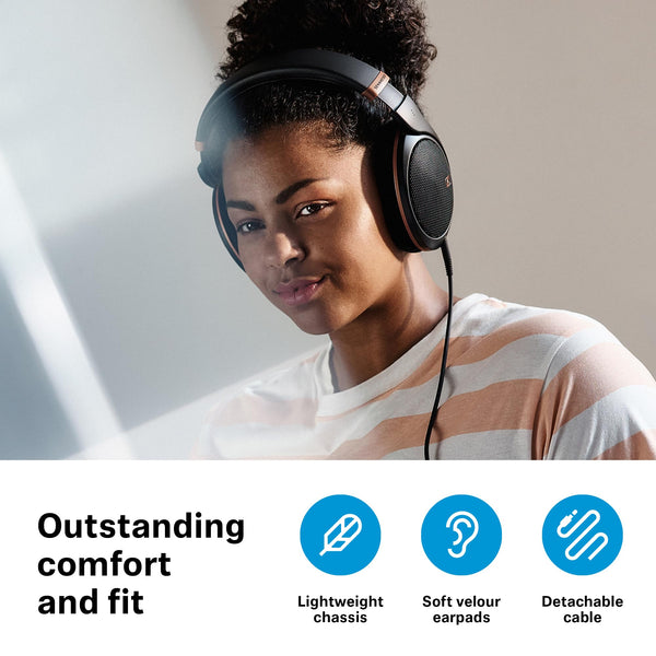Sennheiser HD 505 Headphones, Wired, Over-Ear, with Transparent Sound and Controlled Bass, Enhanced Wearing Comfort, for Music, Work and Gaming – incl. 1.80 m Cable, Drawstring Bag – Copper Edition