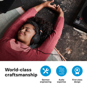 Sennheiser HD 505 Headphones, Wired, Over-Ear, with Transparent Sound and Controlled Bass, Enhanced Wearing Comfort, for Music, Work and Gaming – incl. 1.80 m Cable, Drawstring Bag – Copper Edition