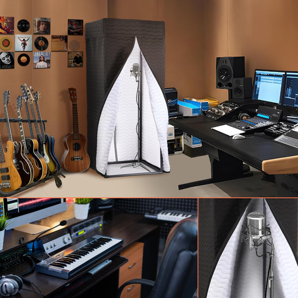 Voctent Portable Vocal Booth for Home Studio, Echo-Free Recording Booth with Premium Acoustic Blankets for Studio-Grade Sound