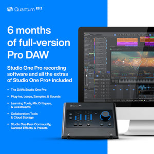 PreSonus Quantum ES 2 USB-C Audio Interface with Studio One Pro Software