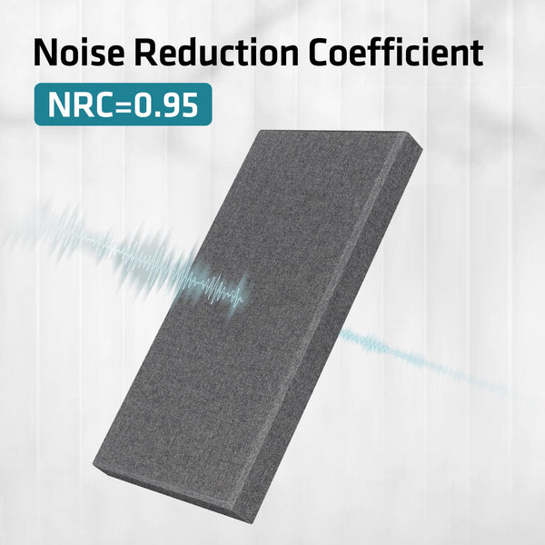 UMIACOUSTICS 4 PCS Acoustic Panels, 2“ Thick 23.6" x 11.8" Fiberglass Sound Absorbing Panels, Self-adhesive Soundproof Panels for Studios, Office, Home Theater. Charcoal Grey