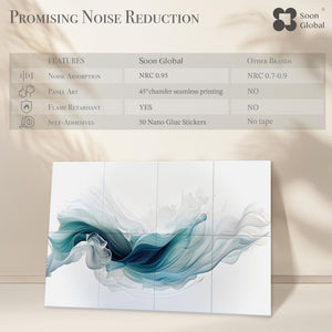 Soon Global 8-Pack Acoustical Wall Panels,48 X 32 Inches Sound Absorbing Panels, Decorative Acoustical Wall Panels, Acoustic Treatment for Recording Studio, Ethereal Illumination