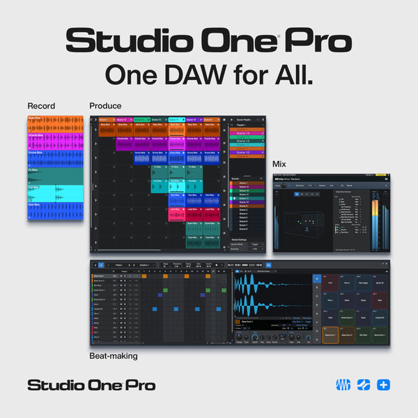 Studio One Pro+ 6 Months Access Key — Music Production Recording Software, Studio One Pro 7 DAW Access plus Extra Access to 100GB Cloud Storage, Plug-Ins, Mix Effects, Loops & Samples