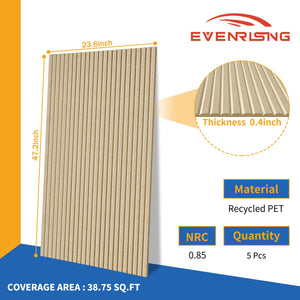5 Pack Acoustic Panels,47.2x23.6x0.4 inch Acoustical Wall Panels,Large Soundproof Panels,Self-Adhesive Sound proof Panels for Walls,Acoustic Treatment for Recording Studio&Office,Camel