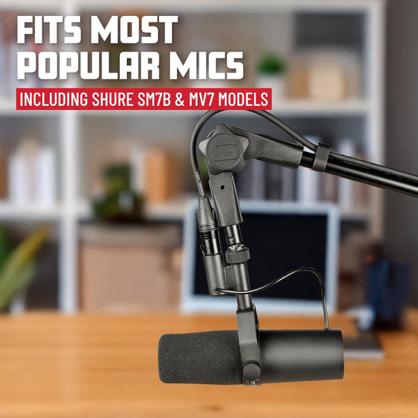 Gator Frameworks Slim Profile Desk-Mounted Mic Stand Boom Arm for Broadcasts, Podcasts, Content Creation, Live Streaming, & Similar Applications (GFWMICBCBM0500)