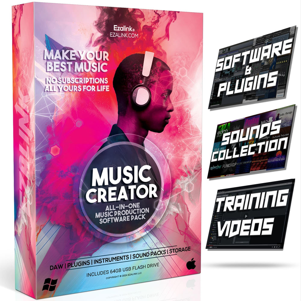 Music Software Bundle for Recording, Editing, Beat Making & Production - DAW, VST Audio Plugins, Sounds for Mac & Windows PC