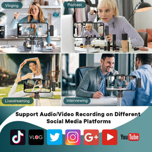 MAYBESTA Professional Wireless Mini Microphone for iPhone, iPad, Android Phone - Bluetooth Lavalier Lapel Mic for Video Recording - Clip on USB C Microphones for YouTube Tiktok Podcast Vlogging