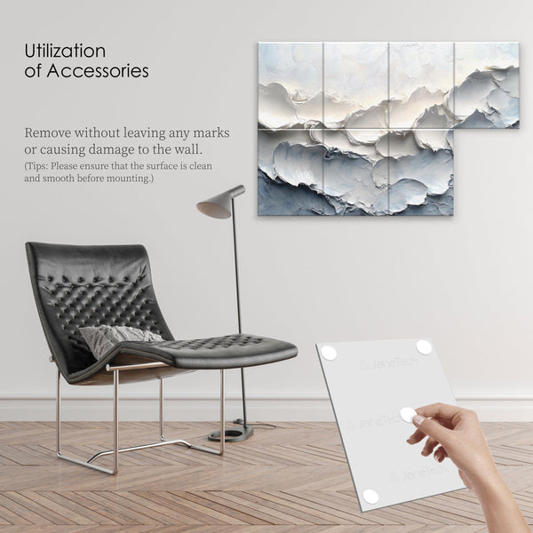 JaneTech 8-Pack Art Acoustic Wall Panels 48x32 Inches Acoustic Treatment Panels- Decorative Soundproof Wall Panels for Studios, Offices, Home, Included Nano Glue Stickers
