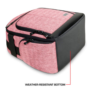 USA Gear Audio Equipment Backpack - Wireless Mic Case Compatible with Shure, Sennheiser, Audio-Technica, Rode VideoMic & more - Wireless Microphone Bag Backpack for Recording Microphones (Red)