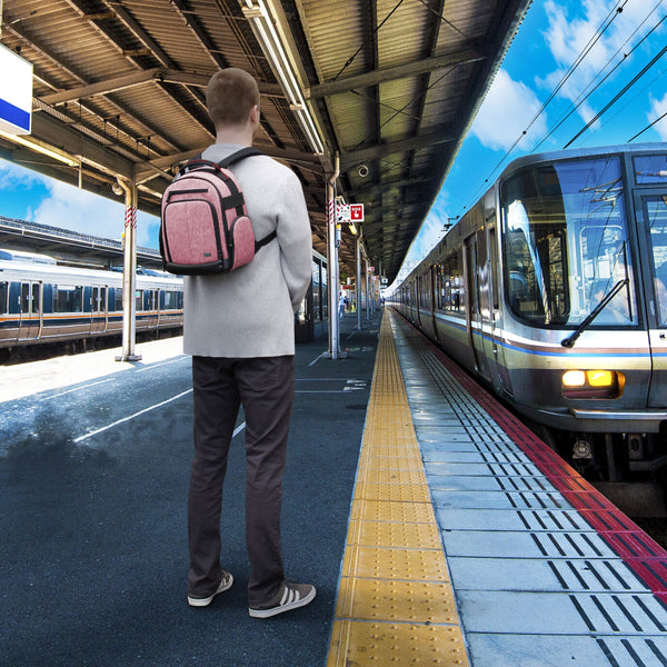 USA Gear Audio Equipment Backpack - Wireless Mic Case Compatible with Shure, Sennheiser, Audio-Technica, Rode VideoMic & more - Wireless Microphone Bag Backpack for Recording Microphones (Red)